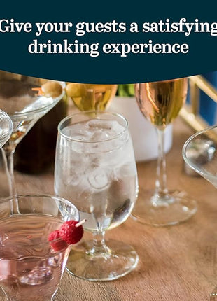 Libbey Entertaining Essentials Stemmed Water Glasses, Clear Multi Purpose Water Goblet Set of 6, Dishwasher Safe 16 oz Goblet Glasses for Parties