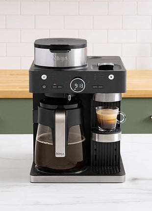 Ninja Espresso & Coffee Maker & Barista System, 3 Espresso Brew Styles, Single-Serve Coffee & Nespresso Capsule Compatible, Built-in Frother, Espresso, Cappuccino & Latte Maker, Black, CFN601