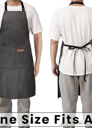 2 Pack Adjustable Bib Apron with 2 Pockets Chef Cooking Kitchen Restaurant Aprons for Women Men
