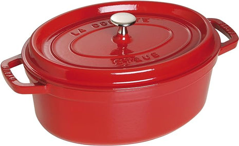 staub La Cocotte Oval 40509-807 Mini Pico Cocotte Oval Cherry 40509-807 Small Two-Handed Enameled Pot