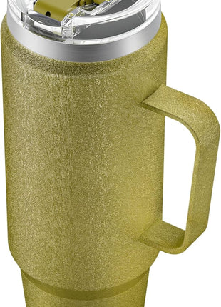 Meoky 40oz Tumbler with Handle, Stainless Steel Travel Mug with 2-in-1 Straw and Sip Lid, Vacuum Insulated Coffee Mug, 100% Leak Proof, Keeps Cold for 34 Hours or Hot for 10 Hours (Forest)