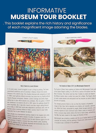 CHEF'S VISION Masterpiece Knife Set -6-Piece Stainless Steel Cutting Knives Set for Kitchen - Stunning Artistic Designs, Great Gift for Women or Men - Unique Kitchen Knife Set Gift for Art Lovers