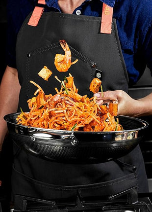 HexClad Hybrid Nonstick 12-Inch Wok, Stay-Cool Handle, Dishwasher-Friendly, Oven-Safe Up to 900°F, Induction Ready, Compatible with All Cooktops