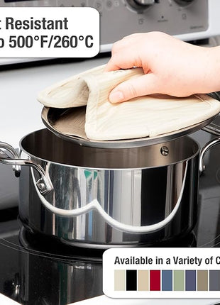 All-Clad Premium Pot Holder & Hot Pad: Heat Resistant to 500 Degrees - 100% Cotton, 10"x6.25" Hot Pad for Kitchen and Barbeque, (1-Pack), Almond