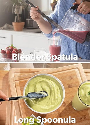 DI ORO Silicone Blender & Jar Spatulas - Heat Resistant Silicone Utensil Set for Cooking, Mixing, Baking, & Scraping (2pc, Red)