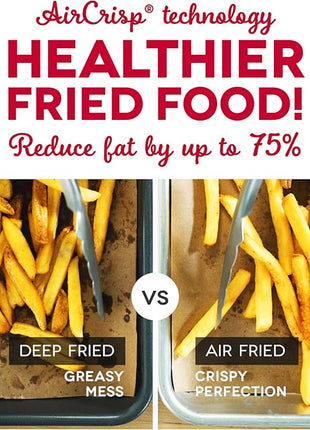 Dash Deluxe Electric Air Fryer + Oven Cooker with Temperature Control, Non-stick Fry Basket, Recipe Guide + Auto Shut off Feature, 1200-Watt, 3 Quart - White