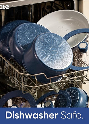 CAROTE 27pcs Ceramic Cookware Set Nonstick, Pots and Pans Set Non stick, Non Toxic Cookware, Dishwasher/Oven Safe, RV/Camping Cookware Set, Pan and Pot with Kitchen Utensils, Navy Blue