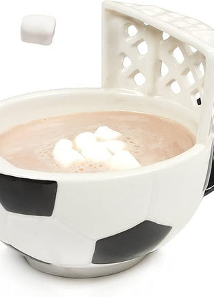 MAX'IS Creations The Soccer Mug with a Goal, Kids Christmas Gift Toy Cup for Kids Boys 8-12 12-14 Girls Coach Gifts Men, Mom Gifts, Funny Coffee Mug Soccer Ball Cereal Bowl, 14oz