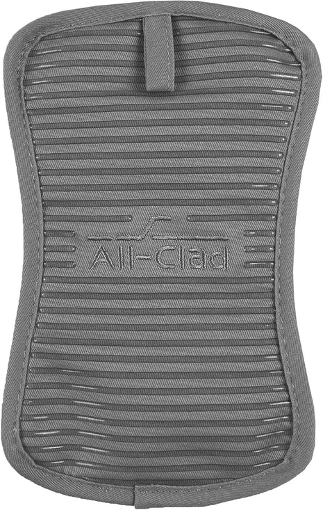 All-Clad Premium Pot Holder & Hot Pad: Heat Resistant to 500 Degrees - 100% Cotton, 10""x6.25"" Hot Pad for Kitchen and Barbeque, (1-Pack), Pewter