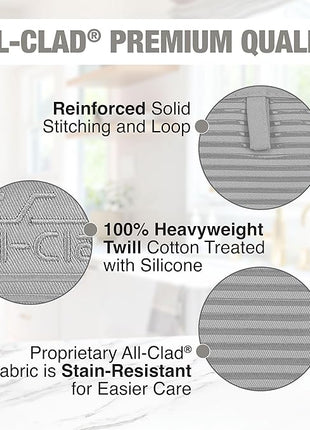 All-Clad Premium Pot Holder & Hot Pad: Heat Resistant to 500 Degrees - 100% Cotton, 10"x6.25" Hot Pad for Kitchen and Barbeque, (1-Pack), Titanium