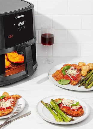 Chefman TurboTouch Easy View Air Fryer, The Most Convenient And Healthy Way To Cook Oil-Free, Watch Food Cook To Crispy And Low-Calorie Finish Through Convenient Window, 8 Qt