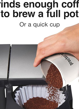 Proctor Silex Electric Coffee Grinder for Beans, Spices and More, Stainless Steel Blades, 12 Cups, White