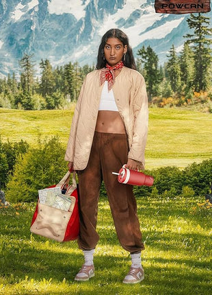 POWCAN 40 oz Tumbler with Handle, 2-in-1 Straw and Sip Lid, Leakproof, Dishwasher Safe, Insulated Stainless Steel Travel Coffee Mug, Keeps Cold for 34 Hours, Fits in Car Cup Holder (Oat)