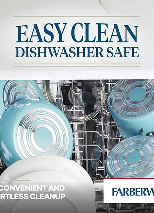 Farberware Cookstart DiamondMax Nonstick Cookware/Pots and Pans Set, Dishwasher Safe, Includes Baking Pan and Cooking Tools, 15 Piece - Aqua