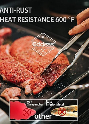 4 Pack Tongs For Cooking, Heat Resistant 600 Degrees 9",12" Stainless Steel Locking Metal Tong & 9",12" Kitchen Tongs with Silicone Tips, Non-Slip Food Silicone Tong, Heavy Duty, Non-Stick