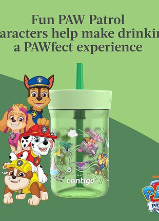 Contigo Leighton Straw Tumbler, 14 oz, Cool Lime (Dogs)