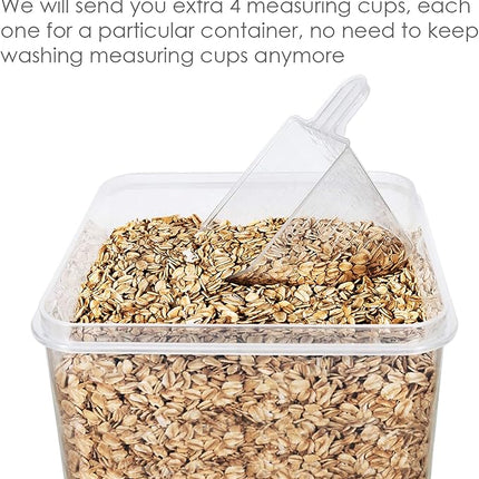 Vtopmart Food Storage Containers 2.5L / 84.5oz, 4 Pieces BPA Free Plastic Airtight Canister for Flour, Sugar, Baking Supplies, with 4 Measuring Cups and 24 Labels, Blue