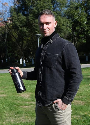 BJPKPK Insulated Water Bottles with Straw Lid, 32oz Metal Large Water Bottle with 3 Lids, Reusable Leak Proof BPA Free Thermo, Stainless Steel Tumblers for Sports, Gym, Travel-Mint