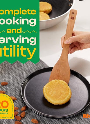 Riveira Cherry Wooden Spoons for Cooking Set of 9 – Natural Cherry Wooden Cooking Utensils, Wooden Spatula, Wooden Spoon - Premium Quality Wooden Utensil Set for Non-Toxic Cooking