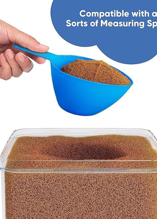 Chef's Path Extra Large Airtight Food Storage Containers with Blue Lid Color, Pack of 6, Kitchen and Pantry Canisters for Flour, Sugar, and Baking Supplies, Includes Measuring Spoons, Labels, and Pen