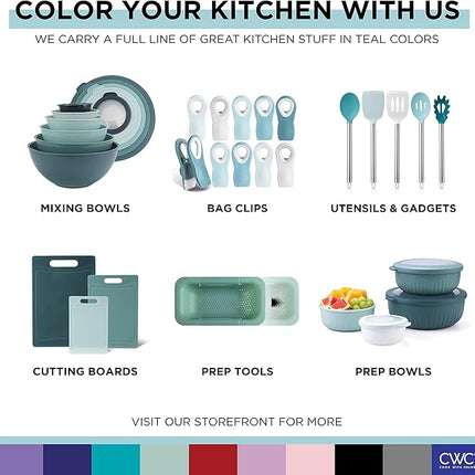 COOK WITH COLOR Silicone Cooking Utensils, Kitchen Utensil Set, Easy to Clean Silicone Kitchen Utensils, Cooking Utensils for Nonstick Cookware, Kitchen Gadgets Set, Mini, Aqua