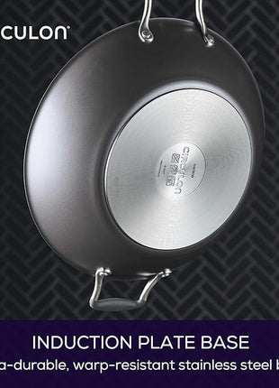 Circulon A1 Series with ScratchDefense Technology Nonstick Induction Wok with Lid, 14 Inch, Graphite
