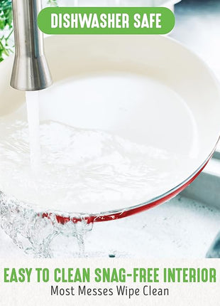 GreenLife 16 Piece Nonstick Cookware Set, Soft Grip Non-Toxic PFAS-Free Ceramic Pots & Pans, Dishwasher & Oven Safe, Frying, Sauce, Saute, Utensils, Glass Lids, Stay-Cool Handles, Wobble Free, Red