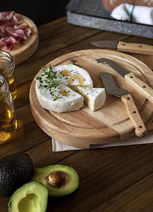 PICNIC TIME Star Wars Circo Cheese Board & Knife Set, Charcuterie Board Gift with 4 Stainless Steel Tools, Wooden Cutting Board for Cheese, Meat & Crackers, Housewarming (Parawood)