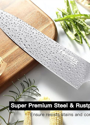 Professional Chef Knife Set Sharp Knife, German High Carbon Stainless Steel Kitchen Knife Set 3 PCS-8" Chefs Knife &7" Santoku Knife&5" Utility Knife, Knives Set for Kitchen