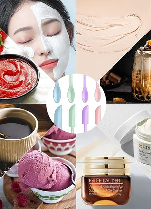 Mini Spatula Silicone Spatula Set - 4pcs Small Makeup Scrapers for Cosmetics, Reusable Beauty Tiny Tools, Thin Jar Scraper, Get the Last of the Makeup Out of the Bottle(Grace Colors)