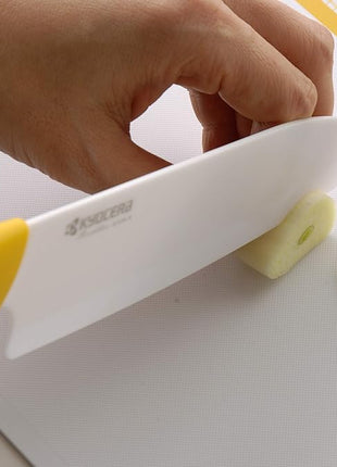 Kyocera 3Piece Advanced ceramic Revolution Series Knife Set, Yellow,White