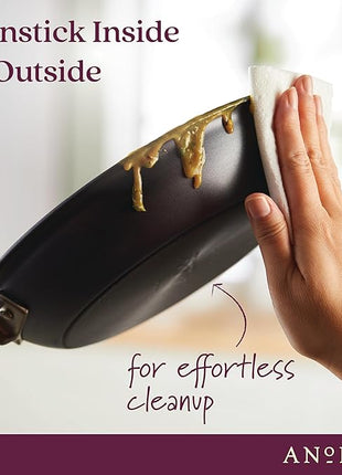 Anolon Advanced Home Hard-Anodized Nonstick Skillets (2 Piece Set- 10.25-Inch & 12.75-Inch, Moonstone)