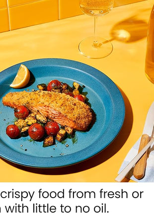 CHEFMAN Small Air Fryer Healthy Cooking, 3.6 Qt, Nonstick, User Friendly and Dual Control Temperature, w/ 60 Minute Timer & Auto Shutoff, Dishwasher Safe Basket, Matte Black, Cookbook Included