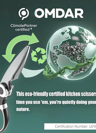 Kitchen Scissors All Purpose 3 Pack - Heavy Duty Stainless Steel Cooking Shears for Cutting Meat, Food, Fish, Poultry Multipurpose Sharp Sissors for Dishwasher Safe