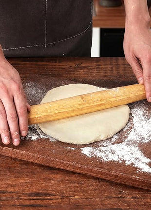 Classic French Rolling Pins Bamboo Wooden Rolling Pin for Baking Pizza Dough Pie Cookie, 15.8-Inch