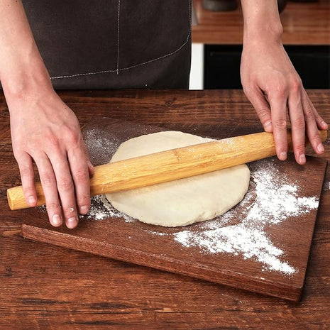 Classic French Rolling Pins Bamboo Wooden Rolling Pin for Baking Pizza Dough Pie Cookie, 15.8-Inch