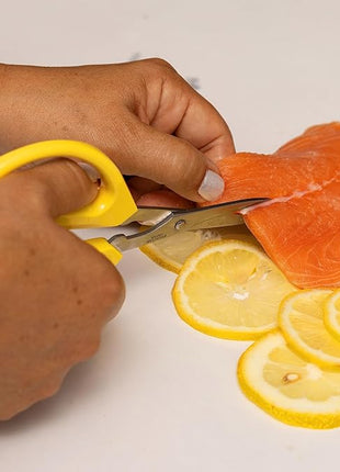 Joyce Chen Original Unlimited Kitchen Scissors All Purpose Kitchen Shears With Comfortable Handles, Yellow