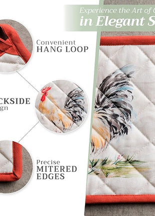 Maison d' Hermine Campagne 100% Cotton Pot Holder, 8 - inch by 8 - inch.