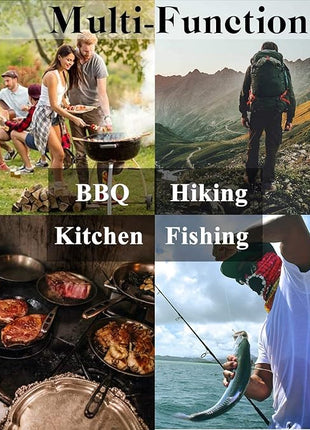 Smith Chu Forged Viking Knives - Husk Chef and Butcher Knife Set, Fishing Filet & Bait Knife, Japanese Boning Knife, Meat Cleaver for Kitchen or Camping - Gift for Dad