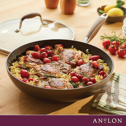 Anolon Advanced Home Hard-Anodized Nonstick Ultimate Pan/Saute Pan, 12-Inch (Bronze)