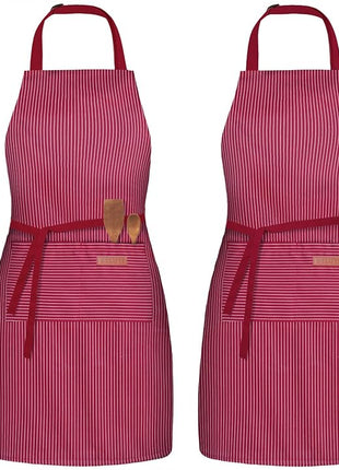 2 Pack Adjustable Bib Apron with 2 Pockets Chef Cooking Kitchen Restaurant Aprons for Women Men