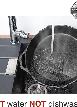 Fresh Australian Kitchen 12" Cast Iron Skillets Nonstick - Pre Seasoned Frying Pan Cookware Pan for Cooking