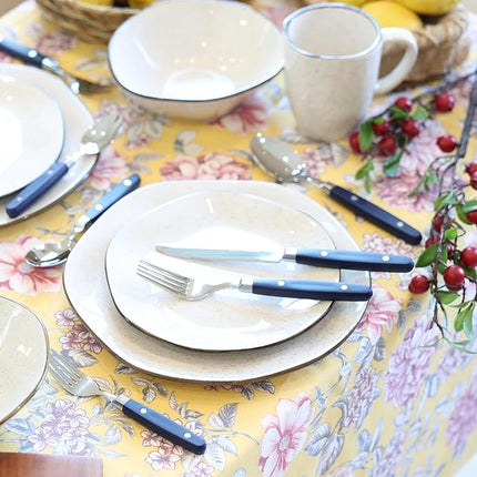 ANNOVA Silverware Set, Retro/Rivet Colorful Stainless Steel Tableware Kitchen Flatware Set Utensils, Includes Dinner Knives, Forks, Spoons, Salad Forks & Dessert Spoons (Navy Blue, 20 Pieces)