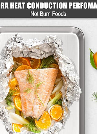 Baking Sheet Cookie Sheet Set of 2, Umite Chef Stainless Steel Baking Pans Tray Professional 10.39x8.07x1inch, Non Toxic & Healthy, Mirror Finish & Rust Free, Easy Clean & Dishwasher Safe