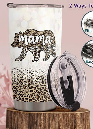 Macorner Mothers Day, Birthday Gifts for Mom Nana From Daughter Son - Christmas Gifts For Women Grandma - Stainless Steel Bear Tumbler 20oz