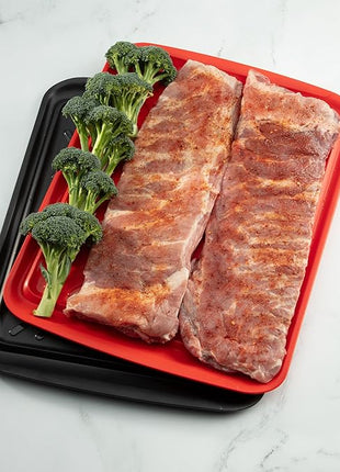 Cuisinart CPK-210 Grilling Prep and Serve Trays, Black and Red Large 18” x 14.5”