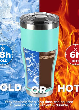 HAUSHOF 30 oz Tumbler, Stainless Steel Vacuum Insulated Coffee Tumbler Water Cup, Double Wall Travel Mug with Lid, Perfect for Hot and Cold Drinks