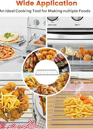 Air Fryer Rack for Cuisinart TOA-28 AFR-25 Air Fryer Convection Toaster Oven, 11.2''*10'' Air Fryer Stainless Steel Wire Rack Basket Tray Accessories Parts, Dishwasher Safes