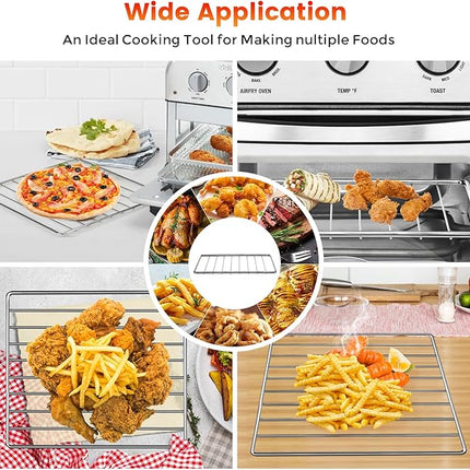 Air Fryer Rack for Cuisinart TOA-28 AFR-25 Air Fryer Convection Toaster Oven, 11.2''*10'' Air Fryer Stainless Steel Wire Rack Basket Tray Accessories Parts, Dishwasher Safes