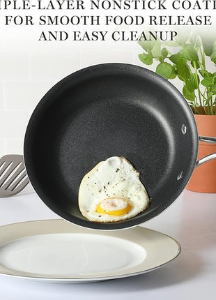 Martha Stewart Lockton 2 Piece 10" & 12" Heavy Gauge Aluminum Premium Nonstick Fry Pan Set - Martha Blue